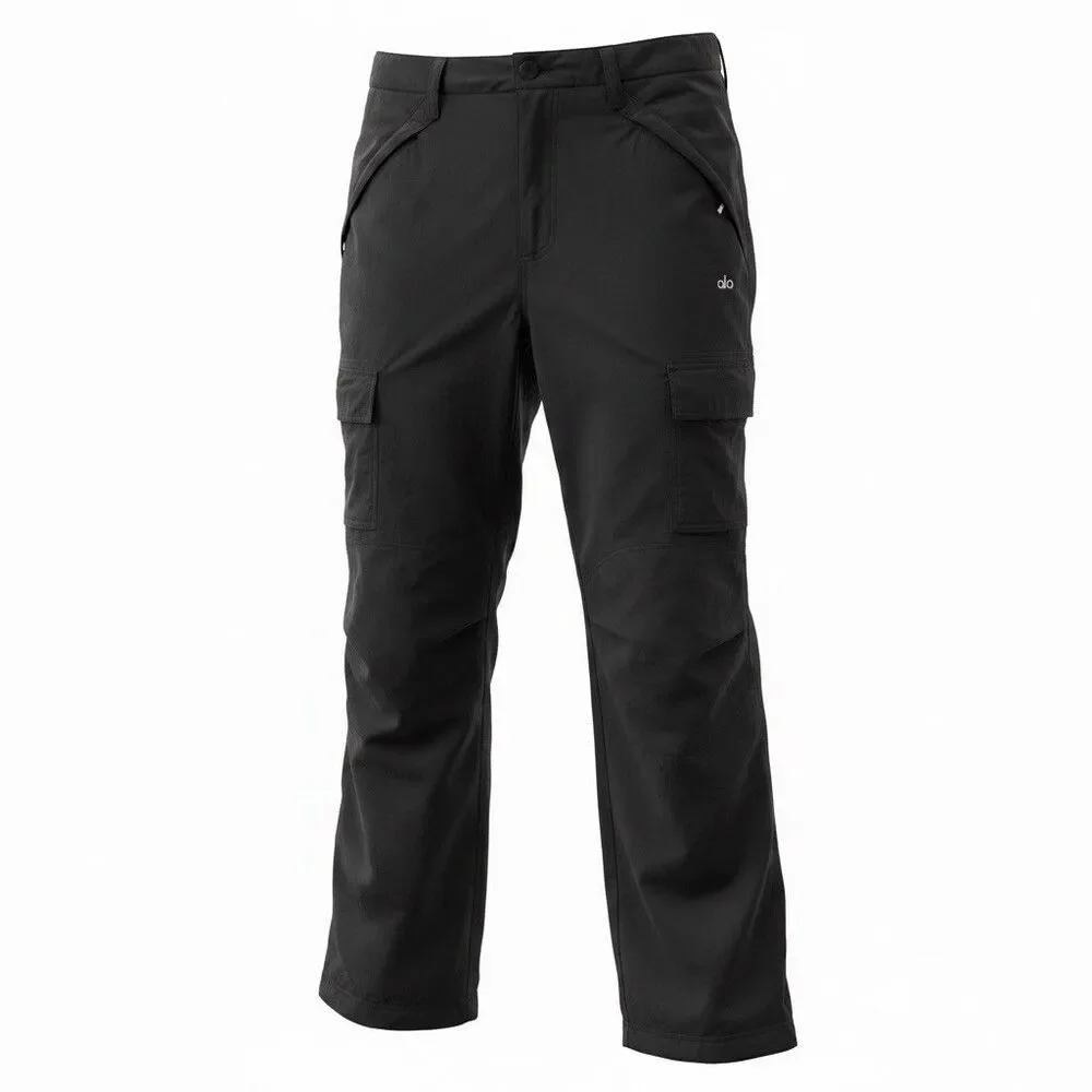 Alo Yoga Edge Trouser Black Cargo Pants Wide Leg Womens Small Activewear